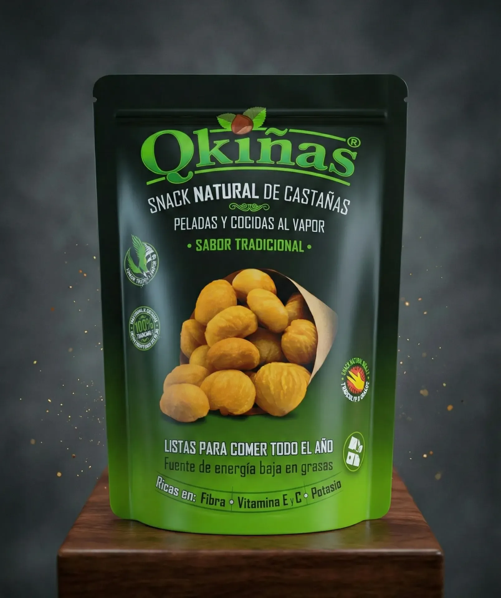 Castañas Cocidas y Peladas Qkiñas (Bolsa 75g)