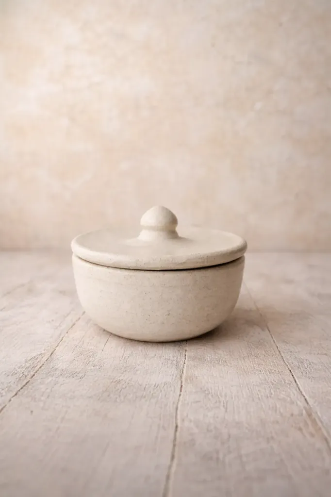 [ACT2624] Sugar Bowl with Lid 9.5cm X 3.5cm - Maïa Ceramics