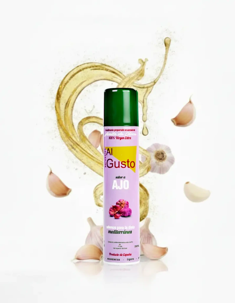 Extra Virgin Olive Oil with Garlic flavour (Aerosol) 250 ml.
