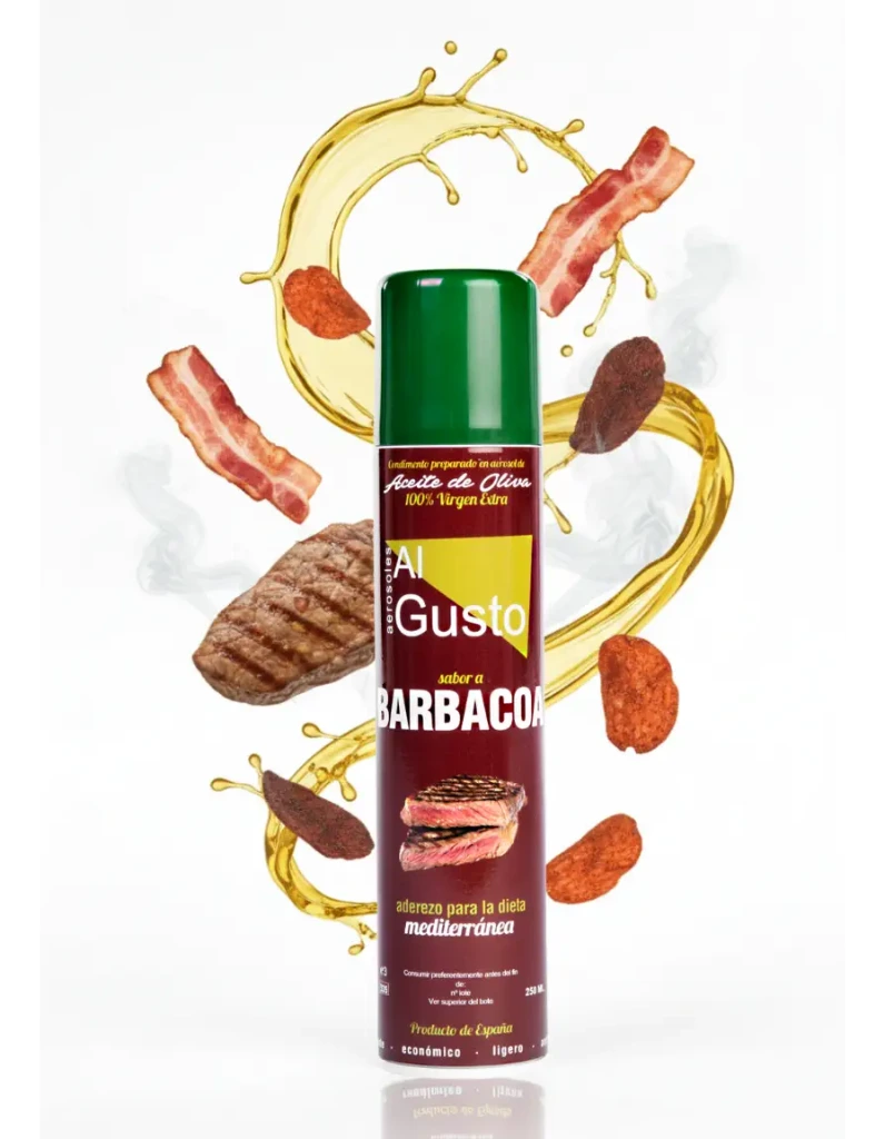 Extra Virgin Olive Oil with Barbecue flavour (Aerosol) 250 ml.