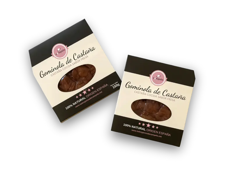 Gominola castaña natural sabor fresa  100 gr. Campelo