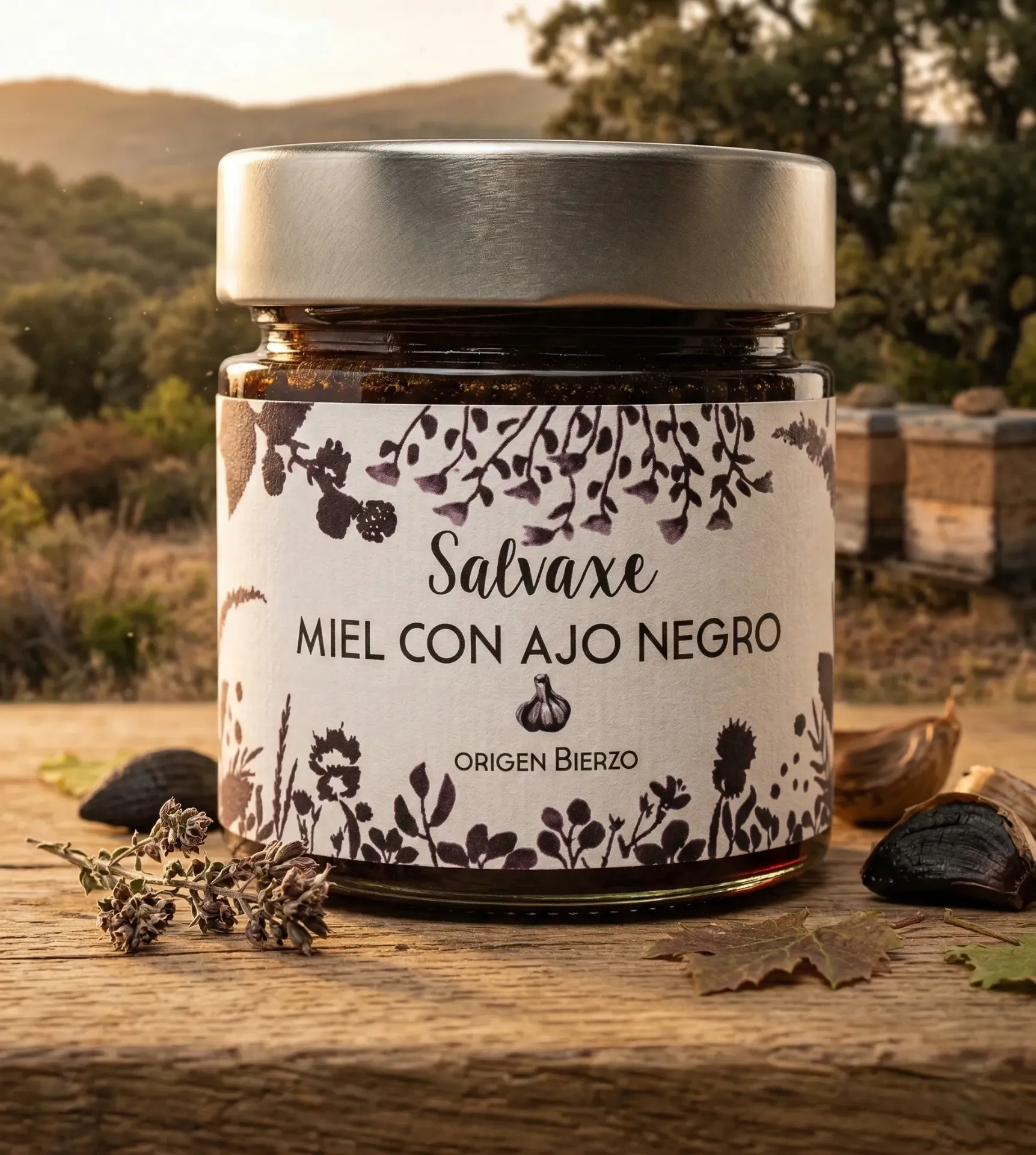 Miel Bio con Ajo Negro 300 g Salvaxe