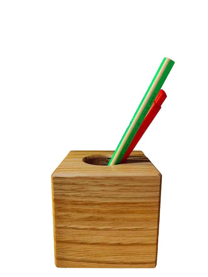 Portalápices Artesanal de Castaño Macizo Reciclado
